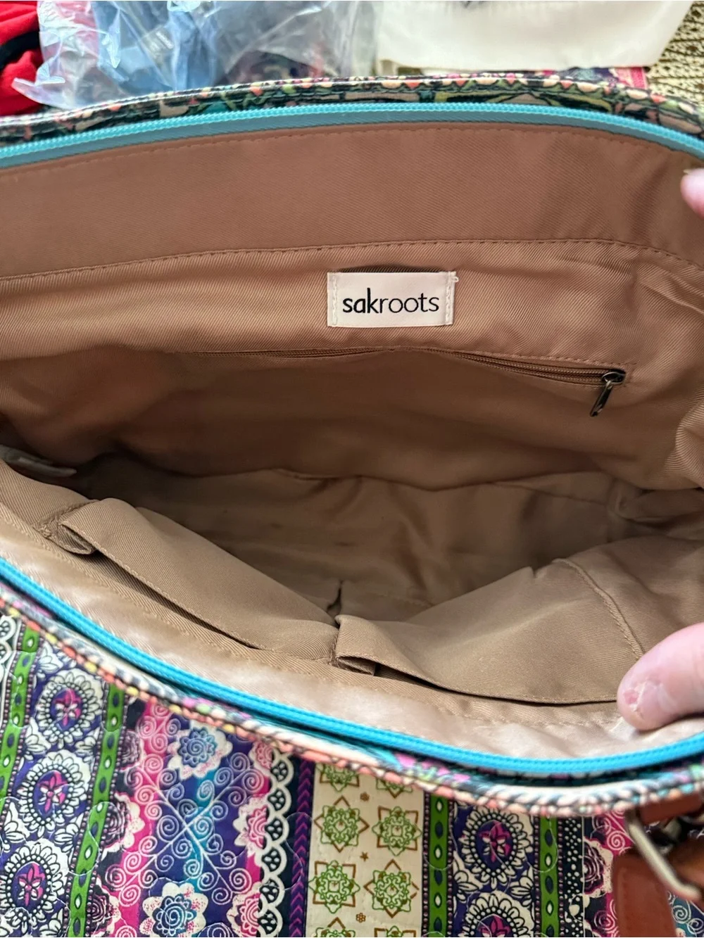 Sakroots Multicolor Boho Tote with Tassel Accents - Picture 3 of 4